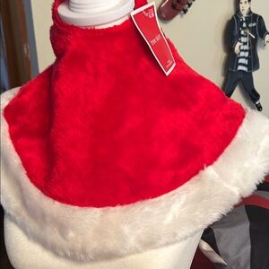 Tree Skirt Red and White Faux Fur